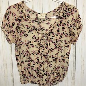 PINS AND NEEDLES FLORAL PRINT PEASANT CROPTOP B15